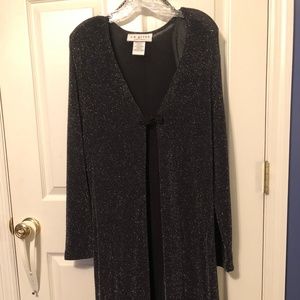 Silver and Black shimmering full-length coat for dressy occasions